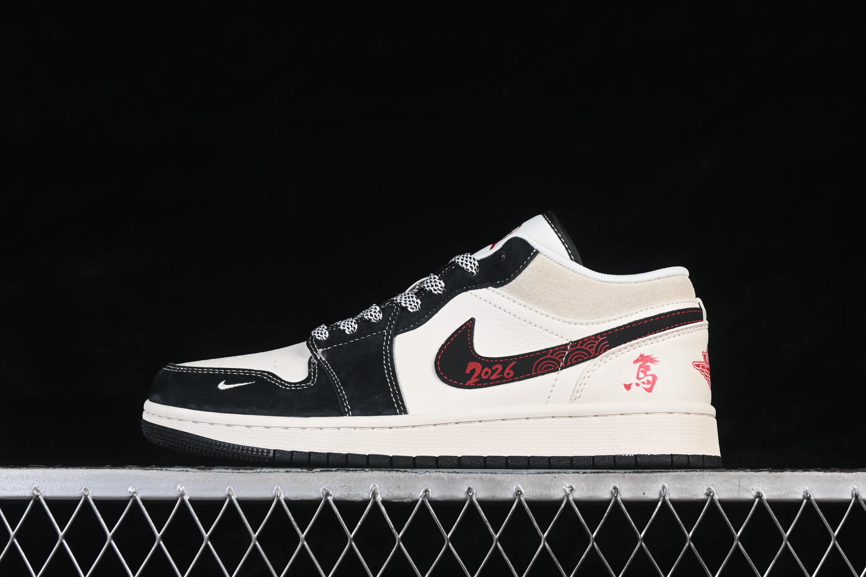 All categories Air Jordan Jordan series basketball shoes Air Jordan 1 Low high-end customized low-top sneakers Air Jordan 1 Low AJ1 Joe 1 Year of the Horse exclusive lucky blessing high-end customized low-top retro basketball shoes JJ5908-001